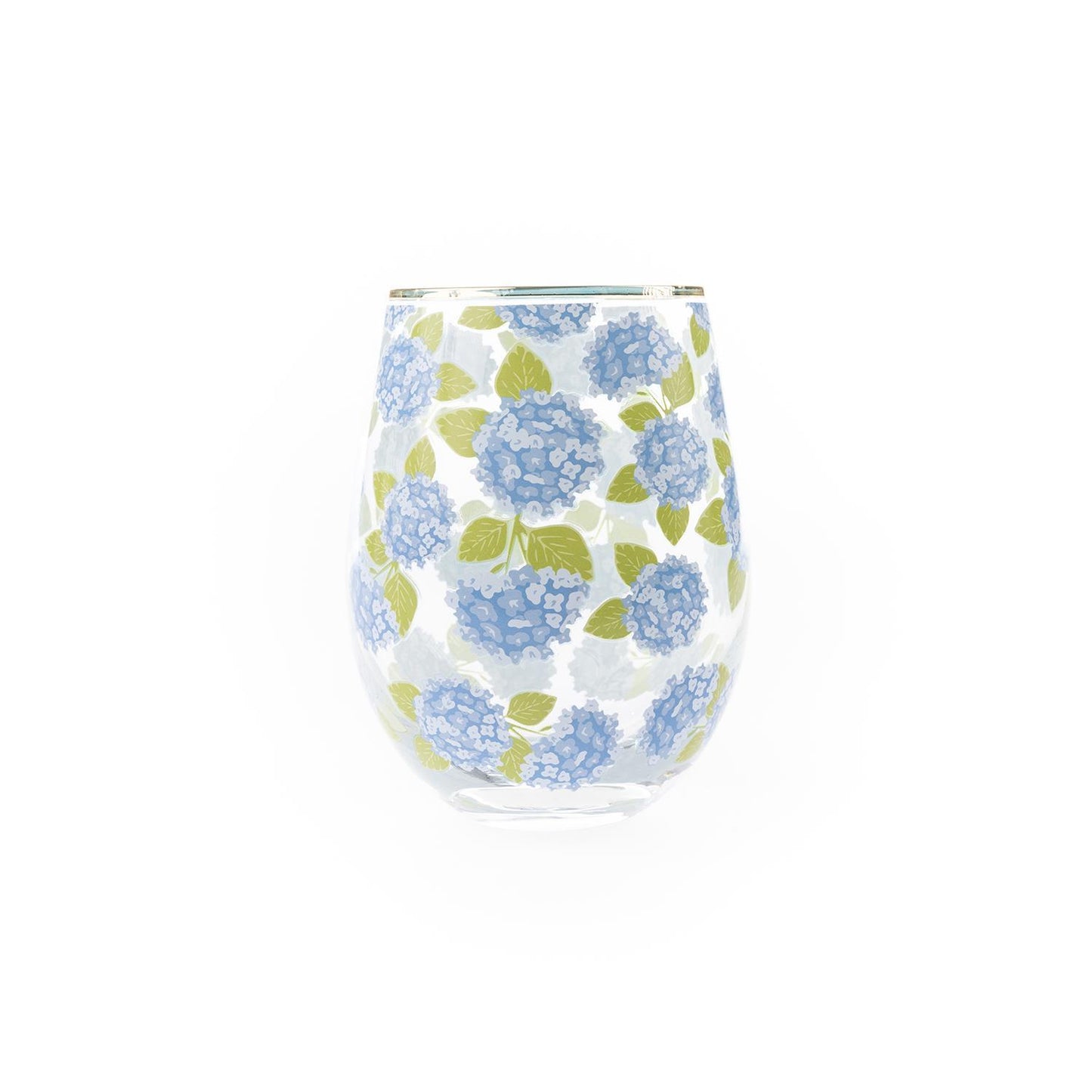 Stemless Hydrangea Wine Glass