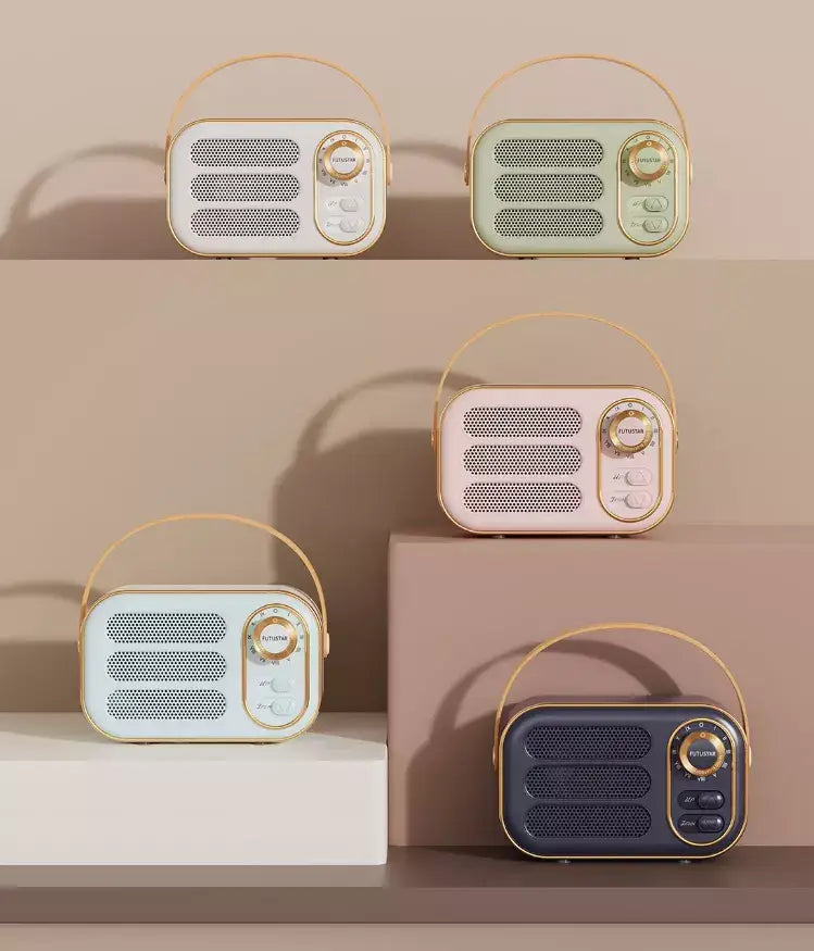 Vintage Speaker -White: Blue