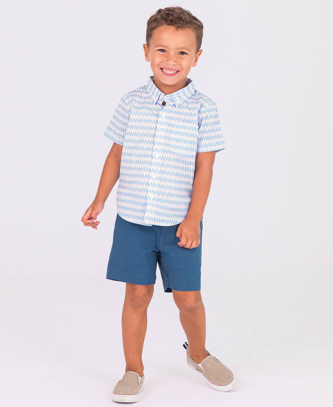 Indigo Stretch Chino Shorts: Blue