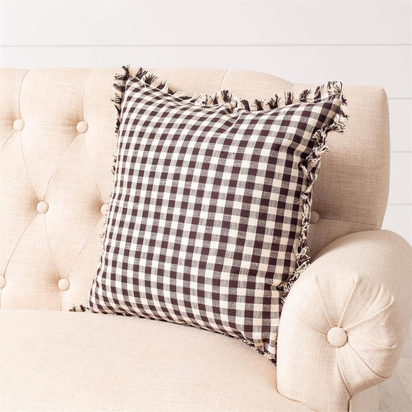 Pillow - Brown and Cream Check