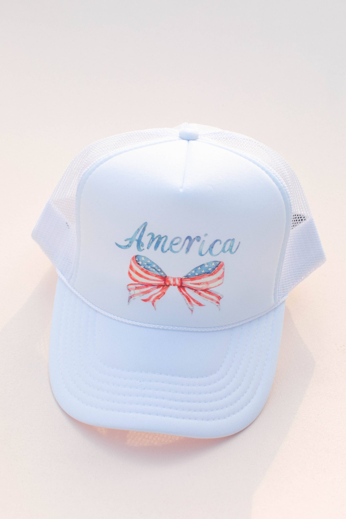 Coquette Bow America July 4 Trucker Hat: Adults