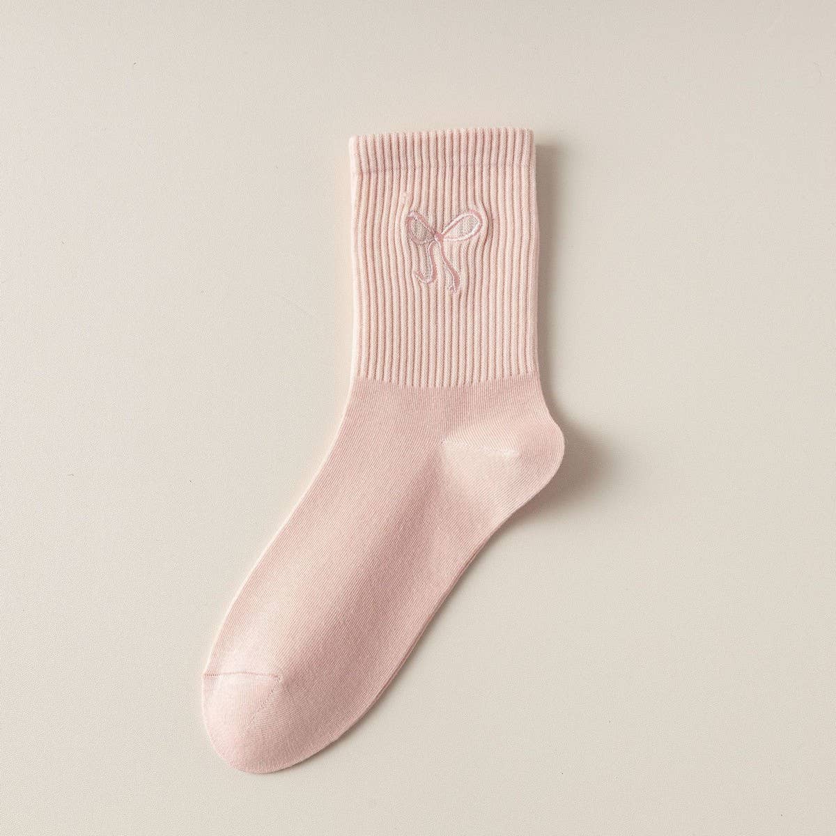 WOMEN'S EMBROIDERED BOW Socks Khaki