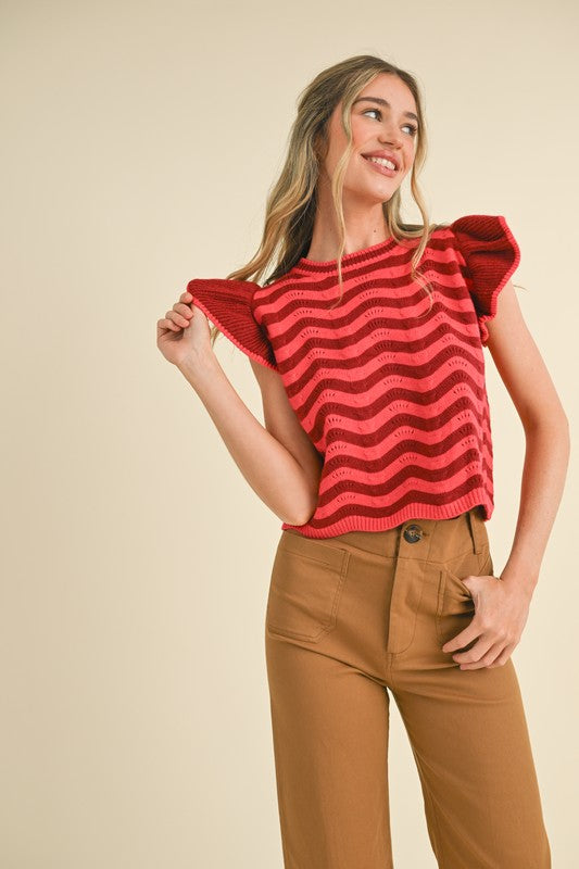 Halle Sleeves Ruffle Sweater