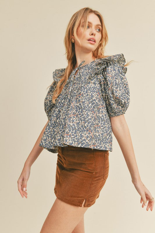 Penny Puff Sleeve Babydoll Top