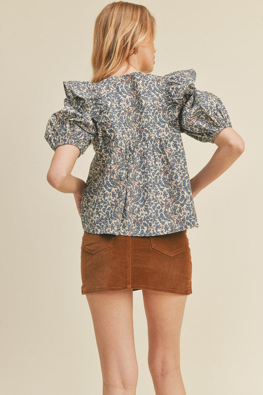 Penny Puff Sleeve Babydoll Top