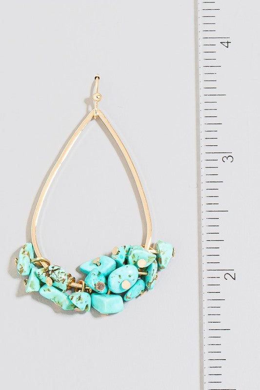 Pebble Charm Tear Dangle Earrings