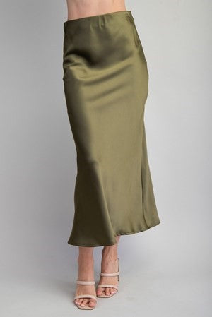 Willow Satin Midi Skirt