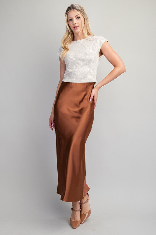 Willow Satin Midi Skirt