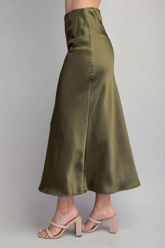 Willow Satin Midi Skirt