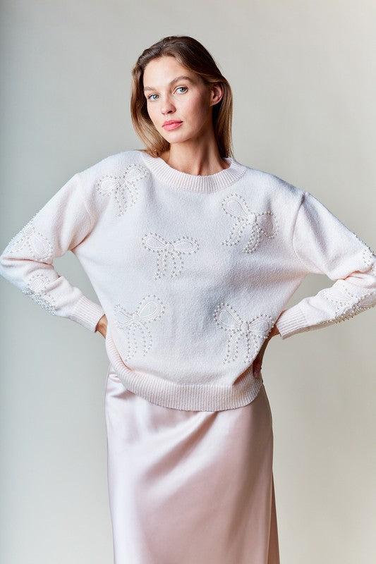 Caley Blush Bow Sweater