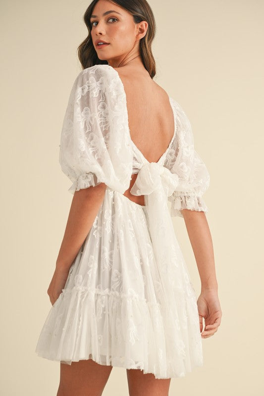 Claudia Bow Jacquard dress