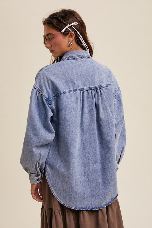 Lydia Heart Pocket Denim Shirt
