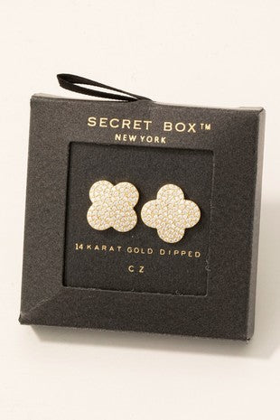 Gold Dipped Quarterfoil earrings