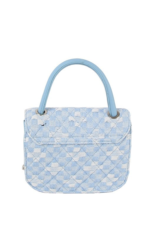 Denim Checker Purse