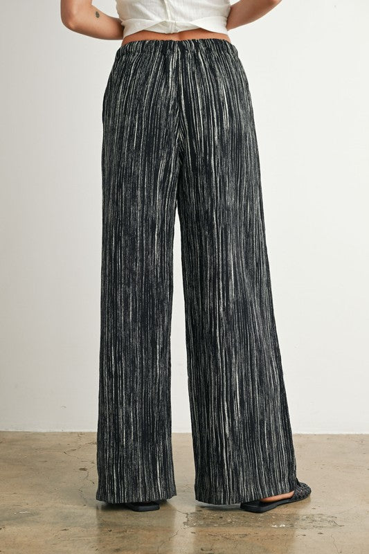 Bethany Black Flowy Drawstring Pants