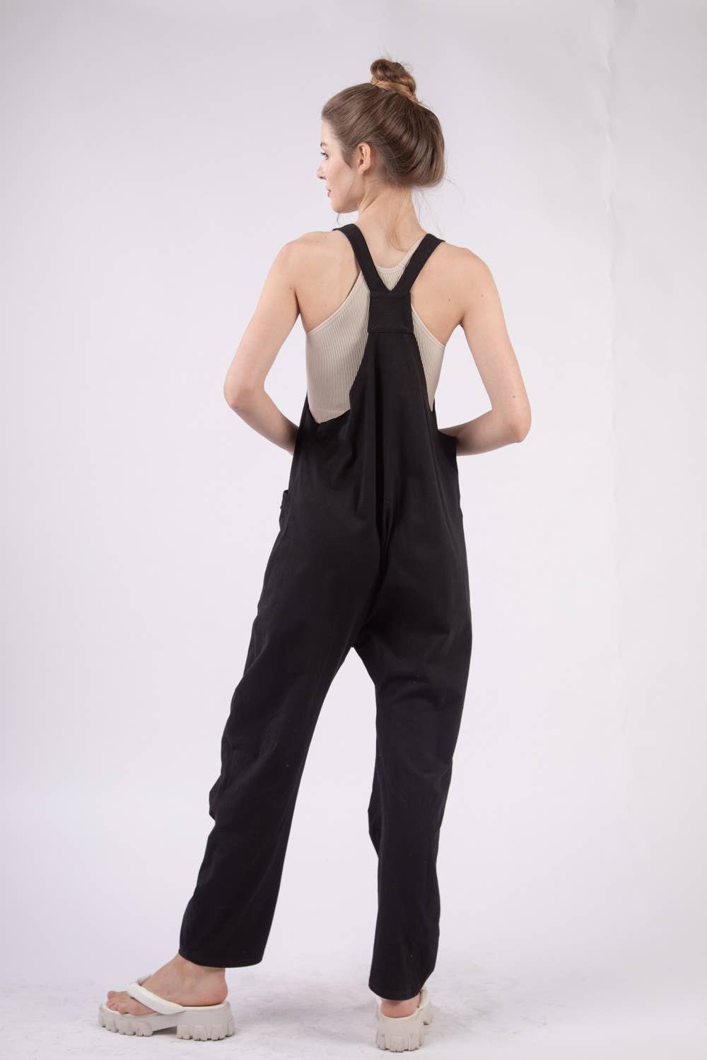 Clarissa Loose Fit Solid Knit Baggy Jumpsuit