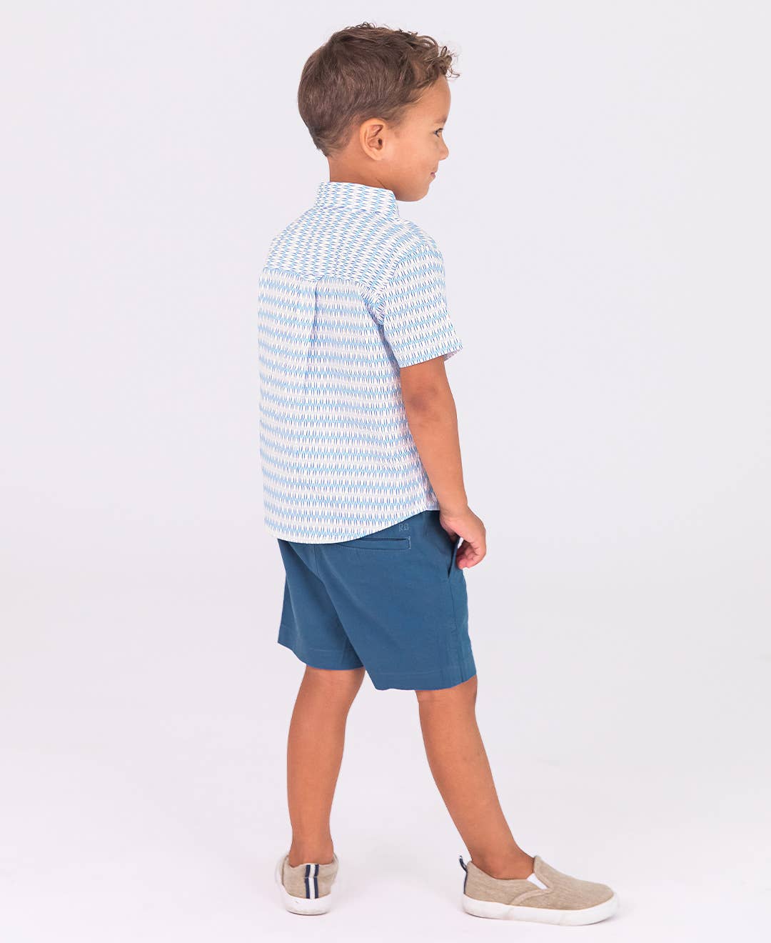Indigo Stretch Chino Shorts: Blue