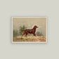 Standing Retriever Framed Antique Art: 6x4