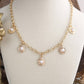 Cabochon Station Charm Necklace - Pearls Turquoise - Petite Glow: Pearl
