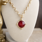 Gold Toggle Pendant Chain Necklace – Color Stone Glow: Soft Ivory