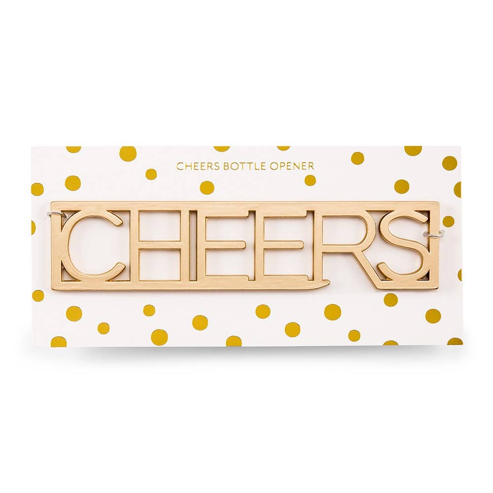 Gold CHEERS Bottle Opener Wedding Favor