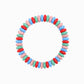 Autumn Wide Disc Marble Beaded Stretch Bracelets: Pink