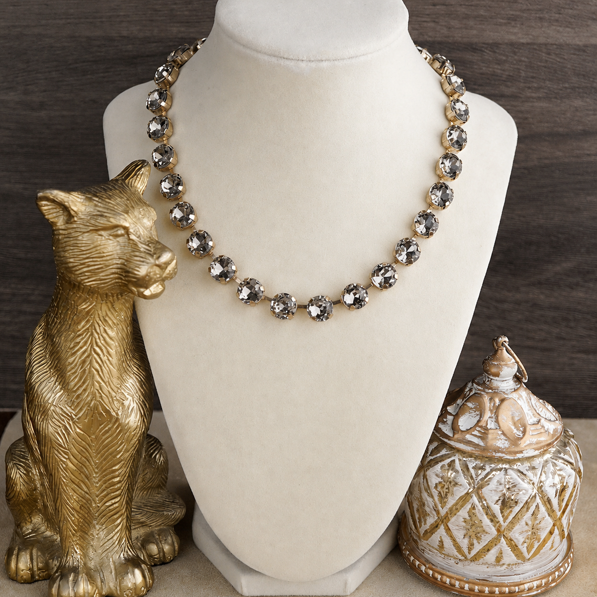 Colorful Glass Crystal Necklace – Color Pop Shine: Neutrals