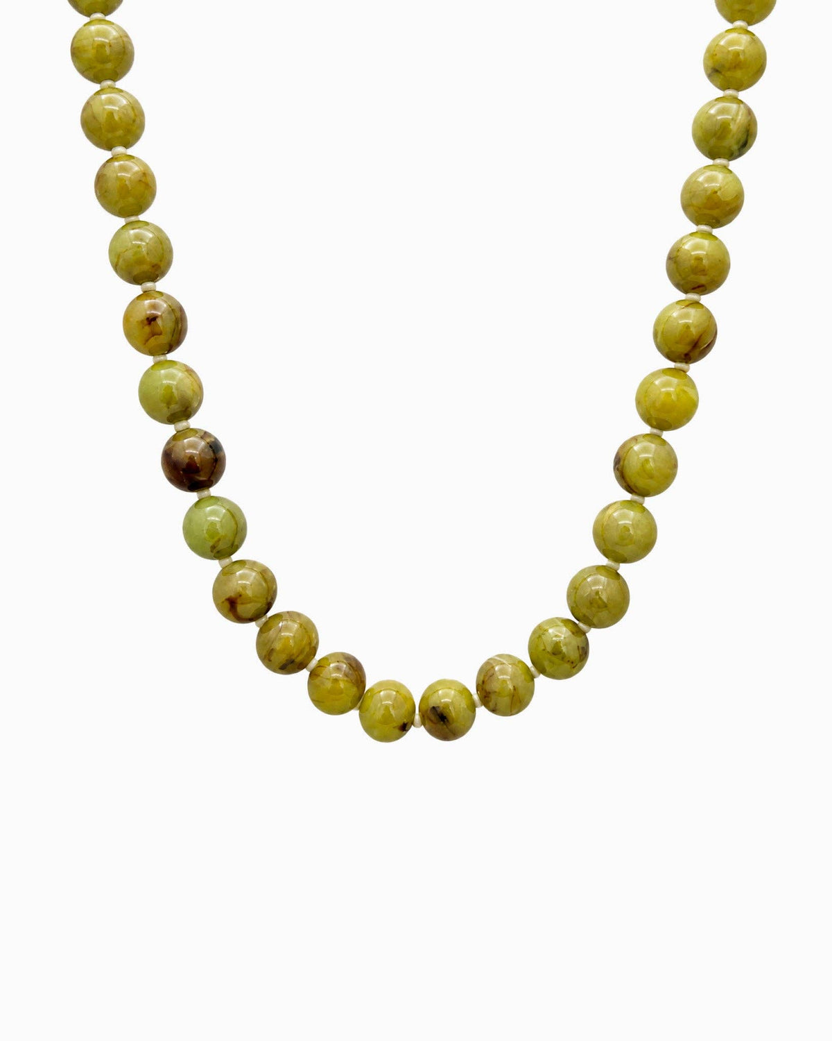 Autumn Marbled Bead Necklace: Dark Multi