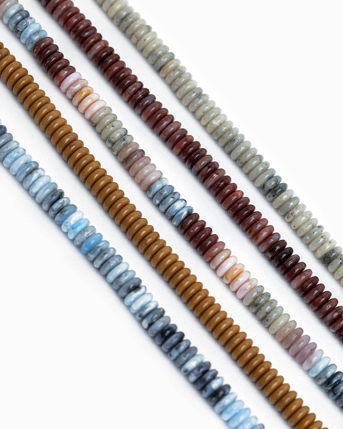 Neutral Color Wide Marble Beaded Necklace: Burgundy