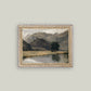 River Mountainscape Framed Antique Art: 10x8