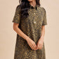 LEOPARD UTILITY MINI DRESS: OLIVE / S