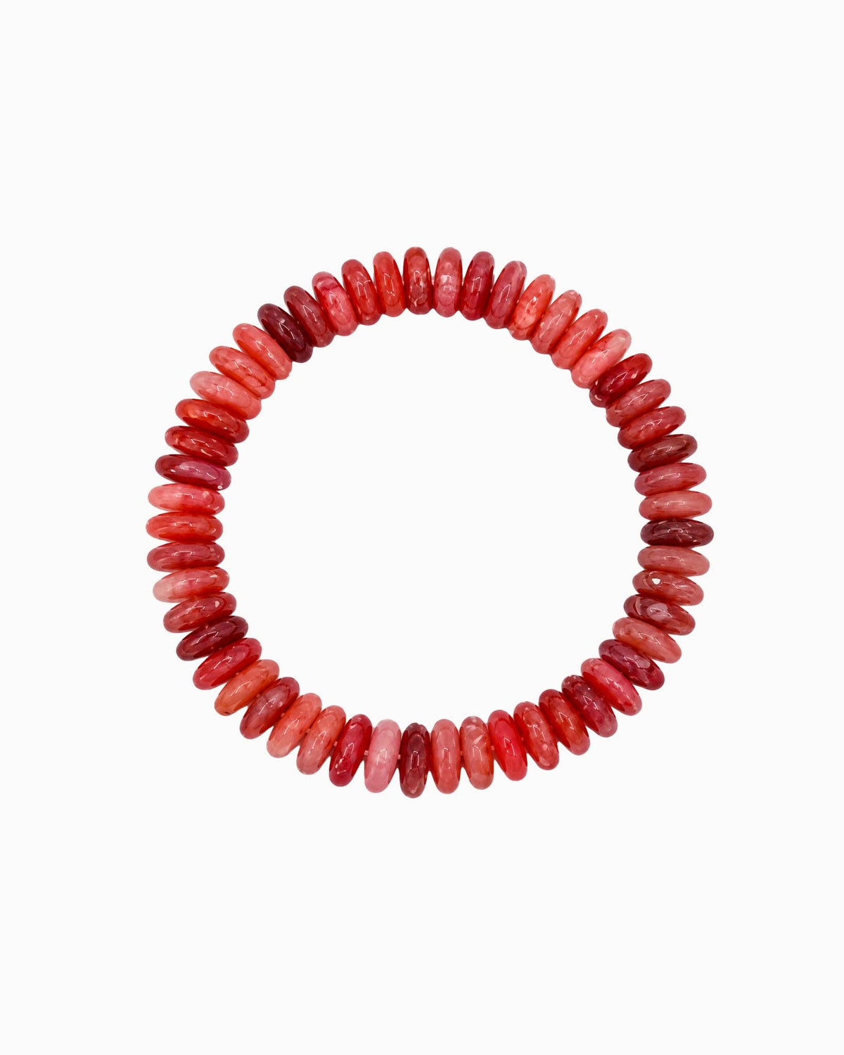 Autumn Wide Disc Marble Beaded Stretch Bracelets: Burgundy
