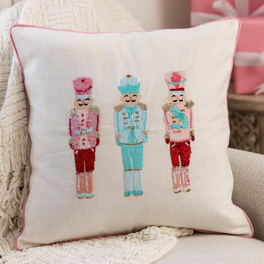 Sequin Nutcracker Pillow