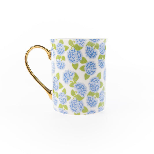 Gold Handle Mug Hydrangea