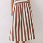 CS4090-Stripe Drop-Waist A-Line Maxi Skirt: Navy / S