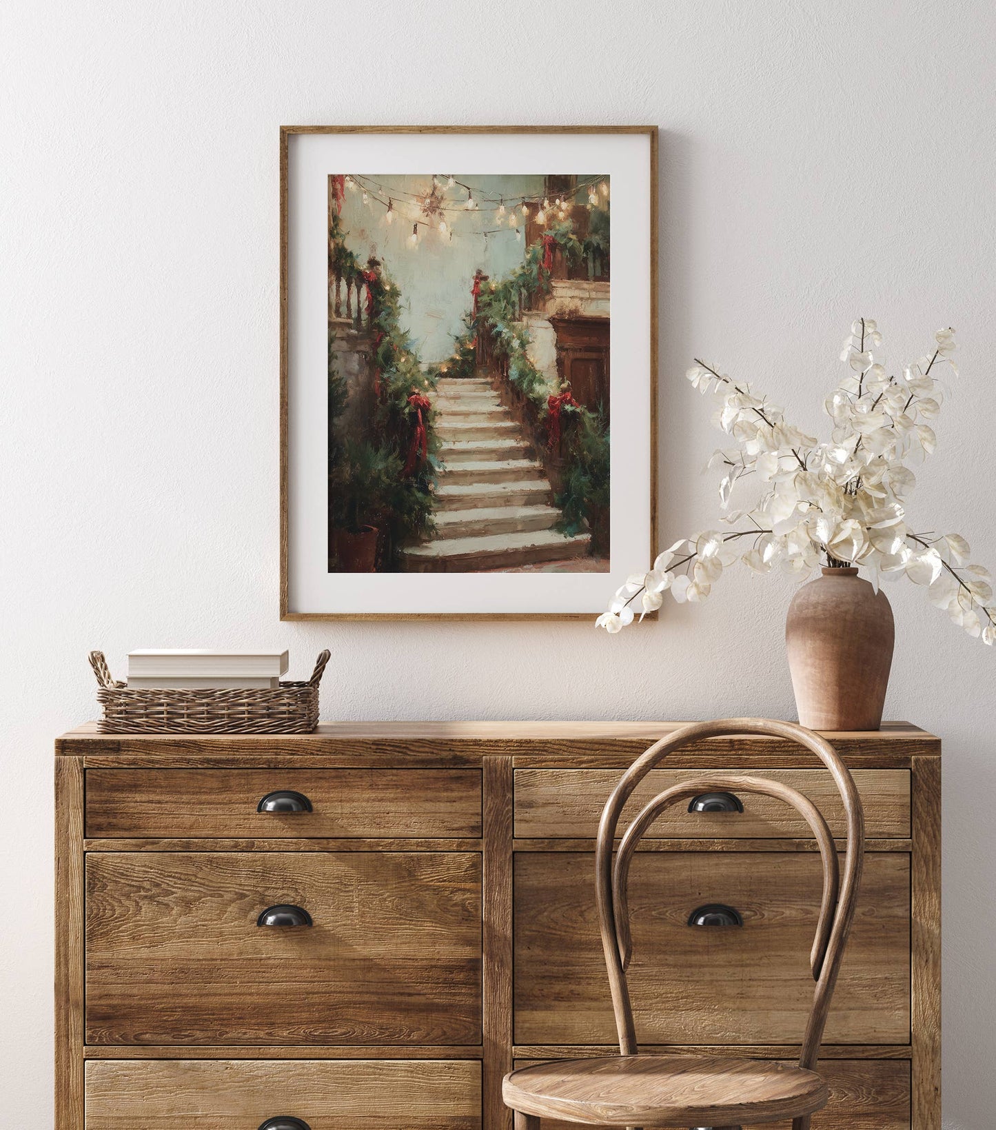 Holiday Stairs Art Print: 11"x14"