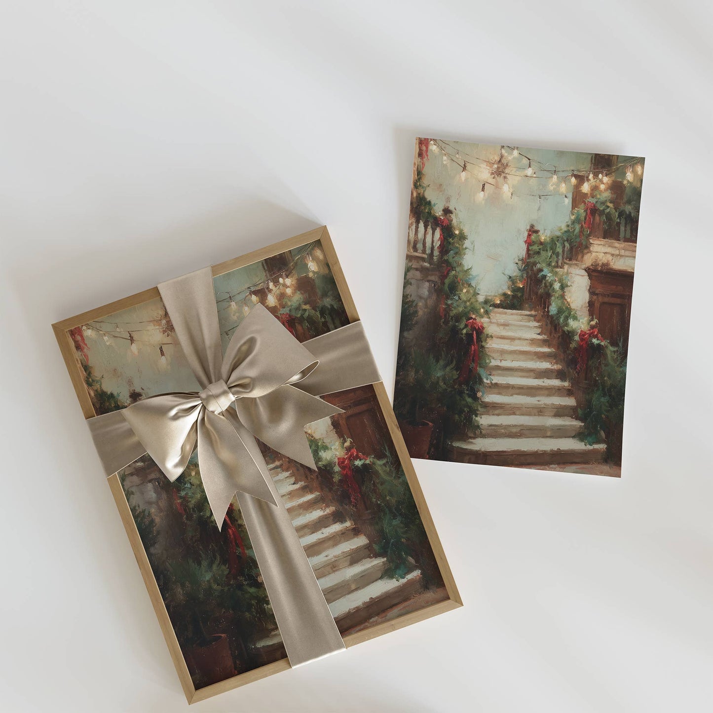 Holiday Stairs Art Print: 11"x14"