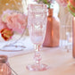 Vintage Style Pressed Glass Champagne Flute: Pink