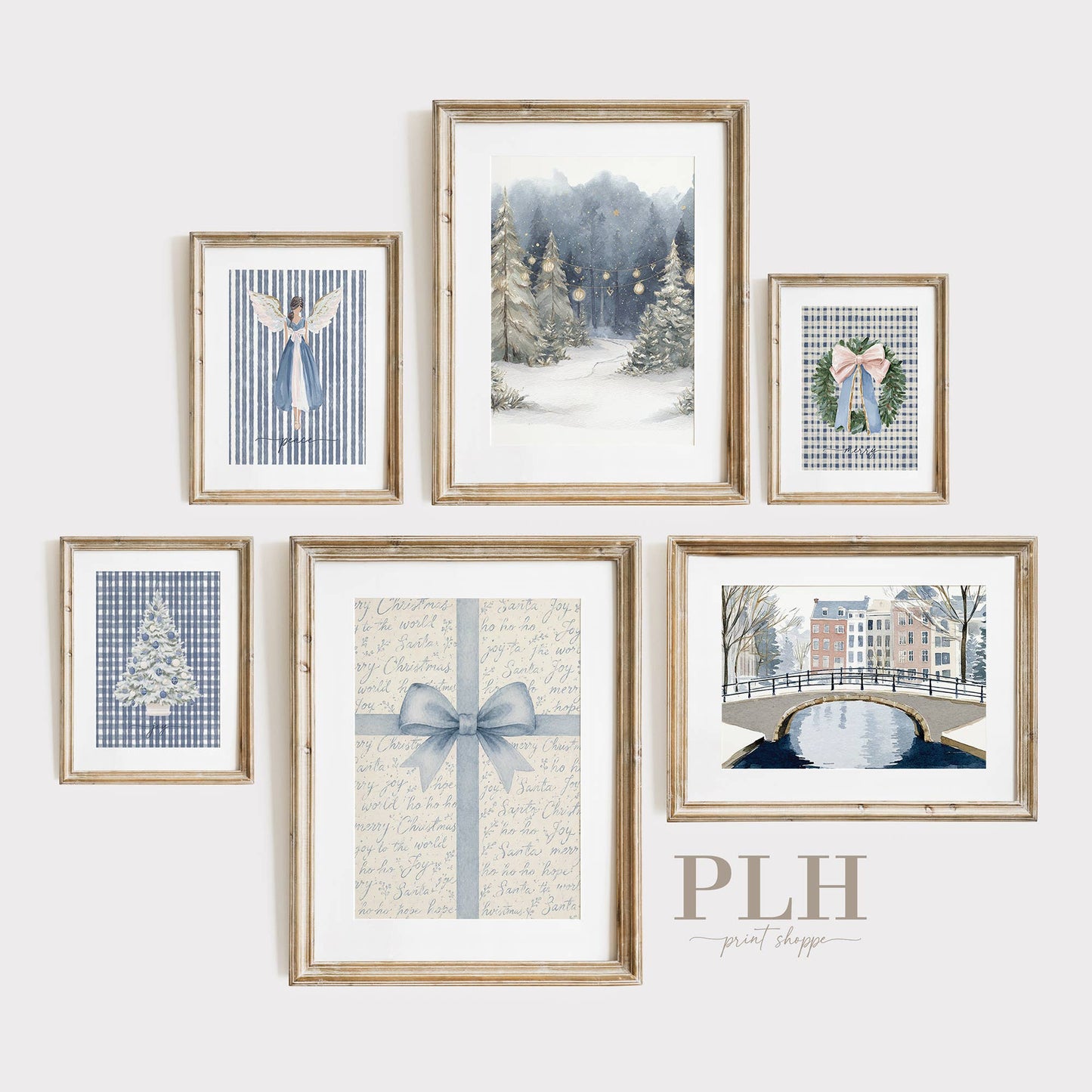 Plaid Joy Tree Christmas Art Print: 8"x10"