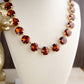 Glass Crystal Statement Necklace – Amber Glow Shine