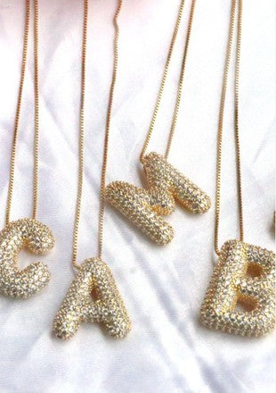 Bling initial necklace