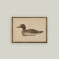 Wooden Duck Decoy Framed Antique Art: 9x7