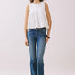 CT9082-Pleated Detail High Low Sleeveless Top: Baby Blue / S