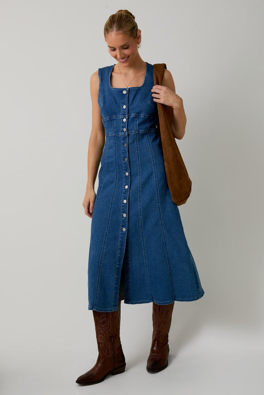 Bethany Denim Maxi Dress