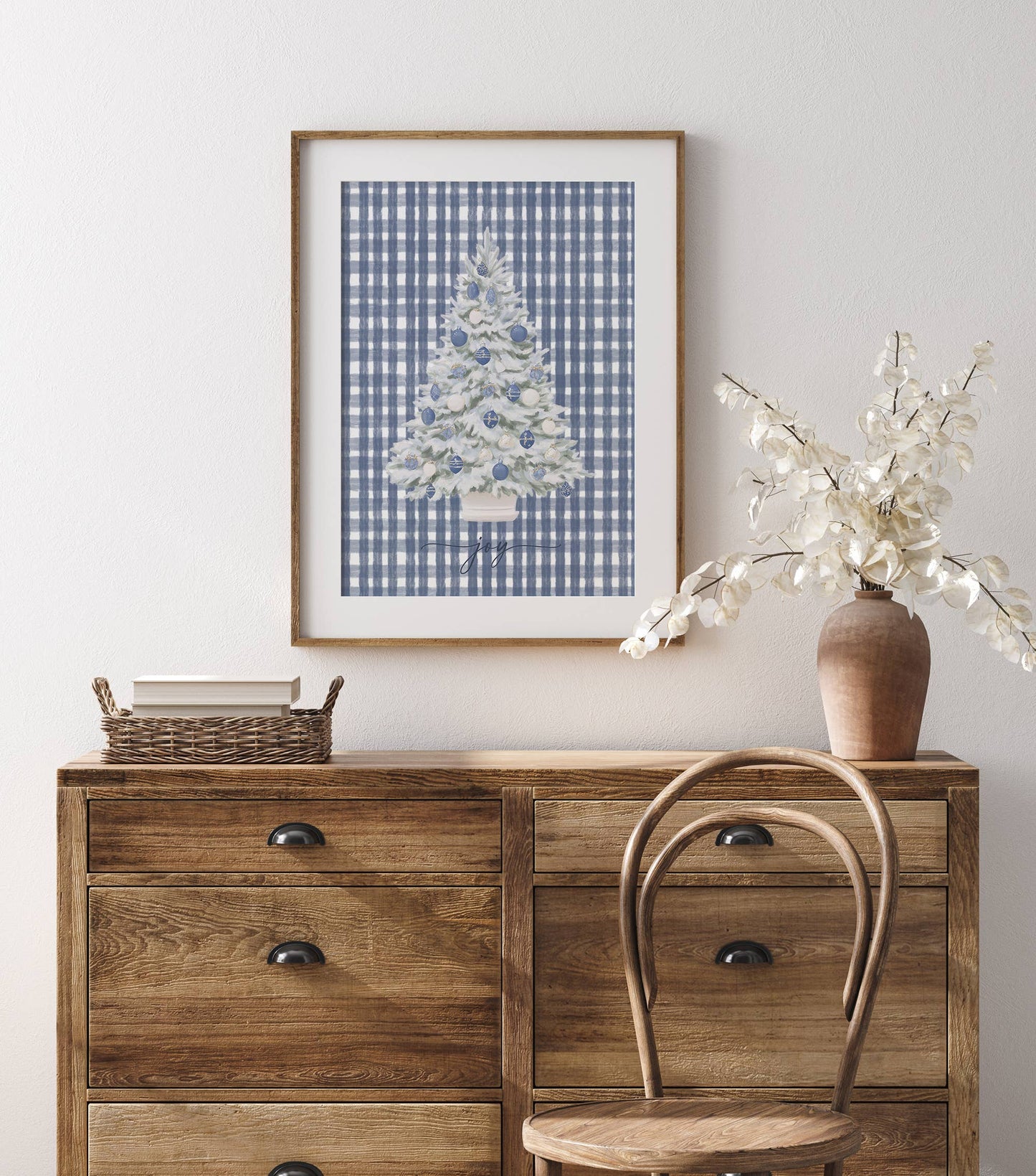 Plaid Joy Tree Christmas Art Print: 8"x10"