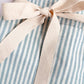 Blue Pinstripe Ruffle Cotton Apron with Pocket