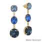 Water Resistant Blue Crystal Triple Drop 2" Earring