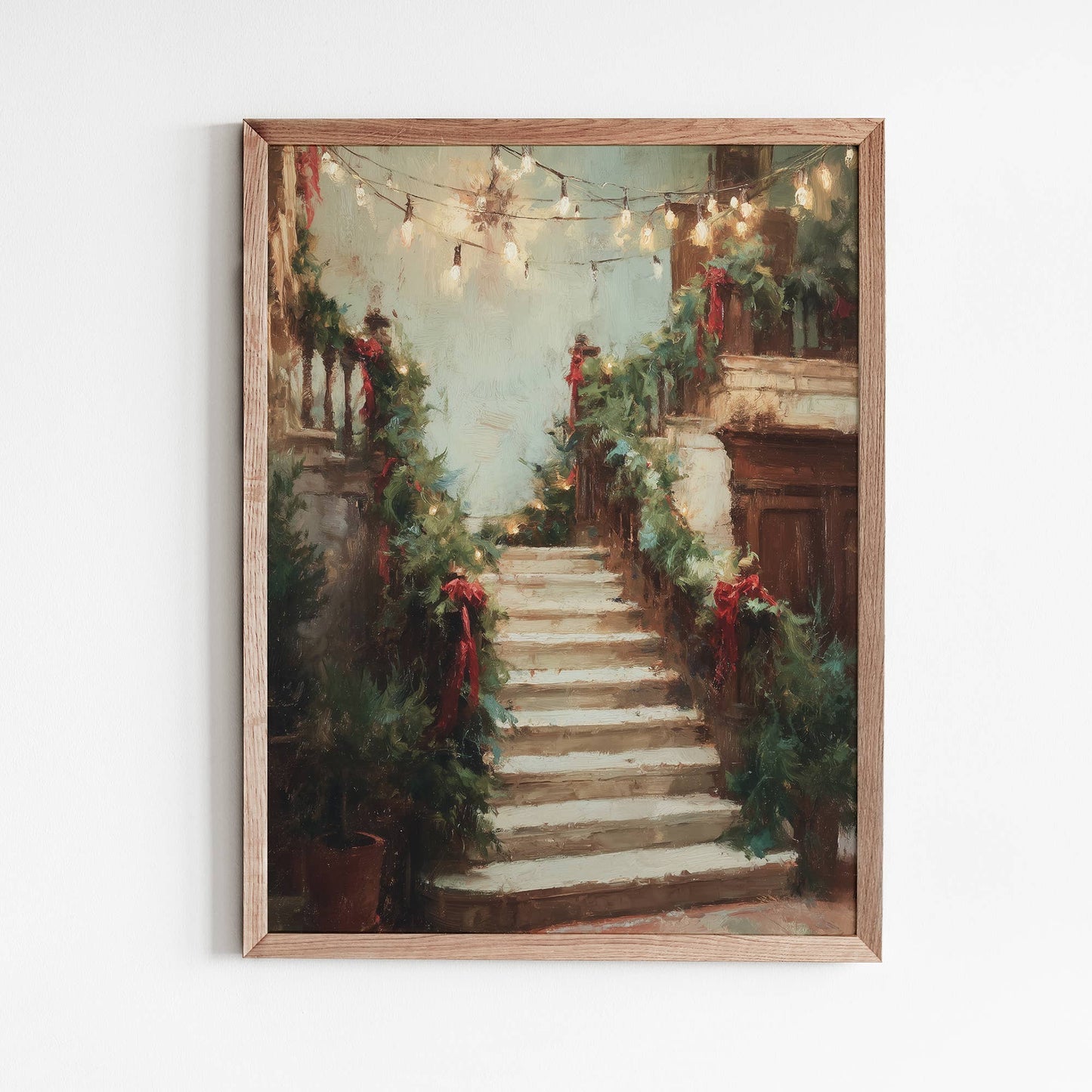 Holiday Stairs Art Print: 11"x14"
