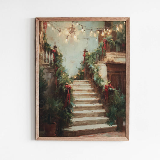 Holiday Stairs Art Print: 11"x14"