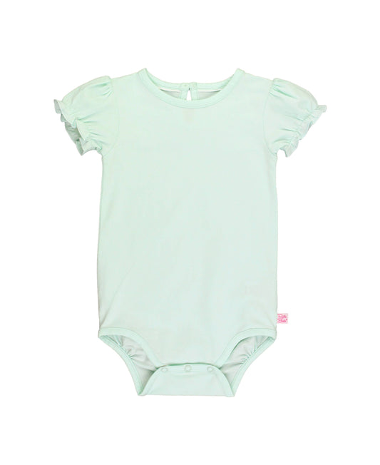 Mint Knit Puff Short Sleeve Bodysuit